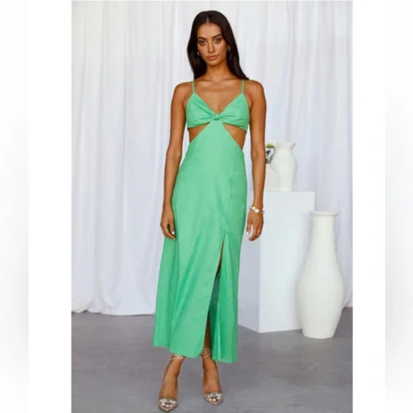Hello Molly Glowing Today Midi Dress Green